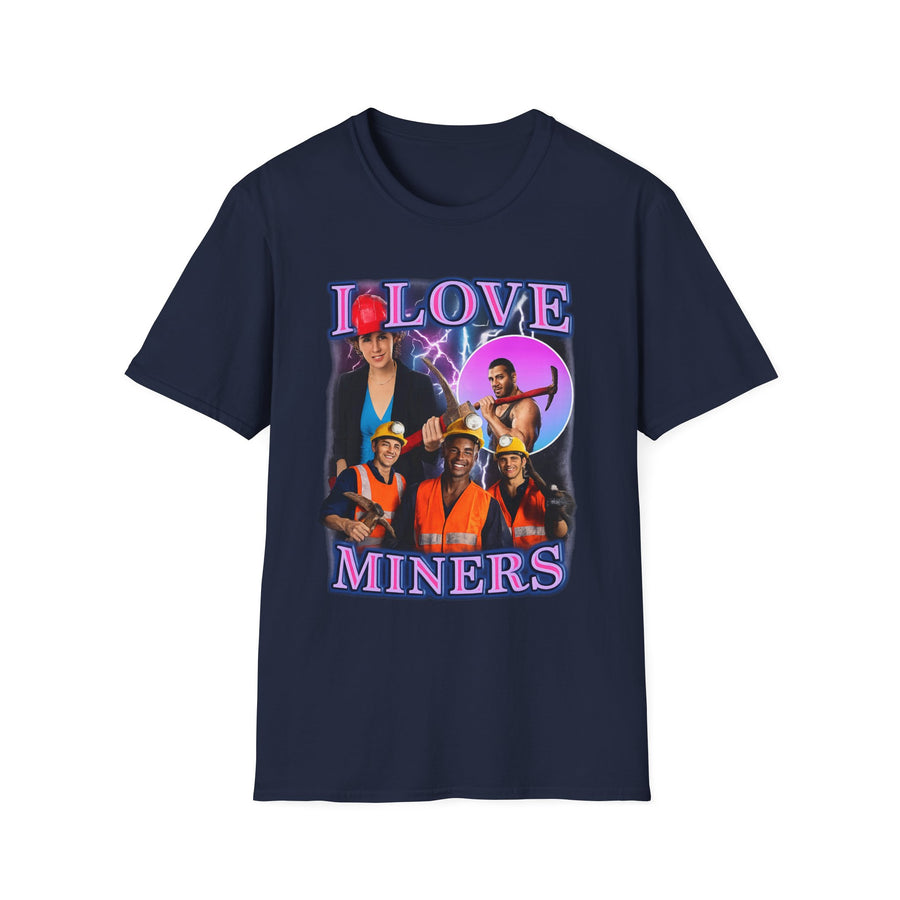 I Love Miners Dark Humor Graphic Tee - Detail Shot | INKHAUS