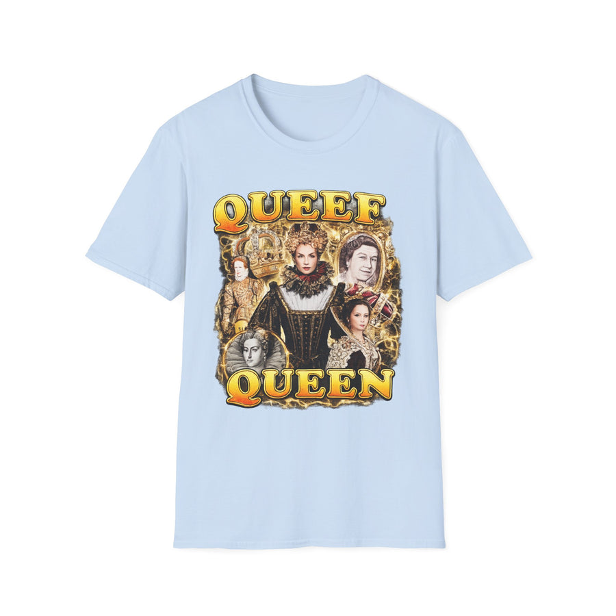 Queef Queen Dark Humor Graphic Tee - Lifestyle View | INKHAUS
