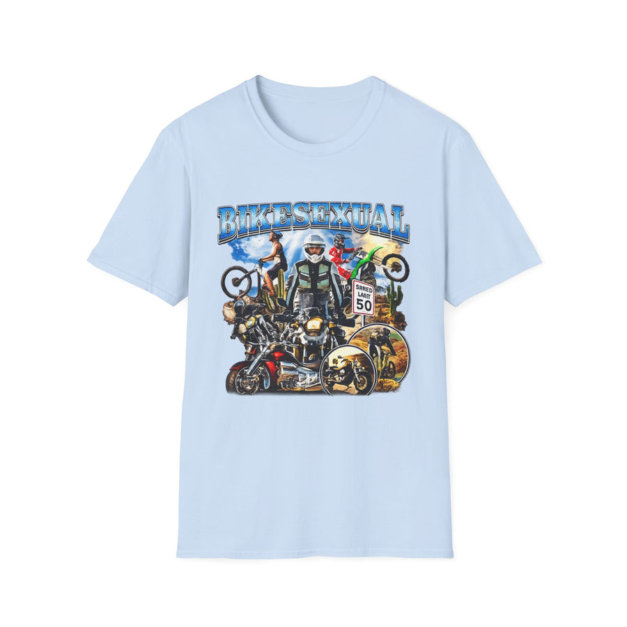 Bikesexual Funny Oversized Graphic Tee - Lifestyle View | INKHAUS