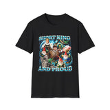 Short King and Proud Oversized Graphic Tee - Front View | INKHAUS
