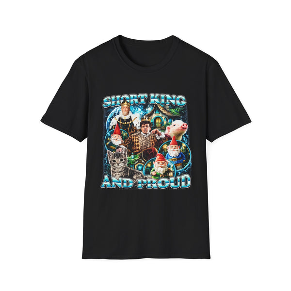 Short King and Proud Oversized Graphic Tee - Front View | INKHAUS