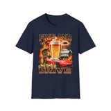 Five and Drive Funny Golf Oversized Graphic Tee - Detail Shot | INKHAUS