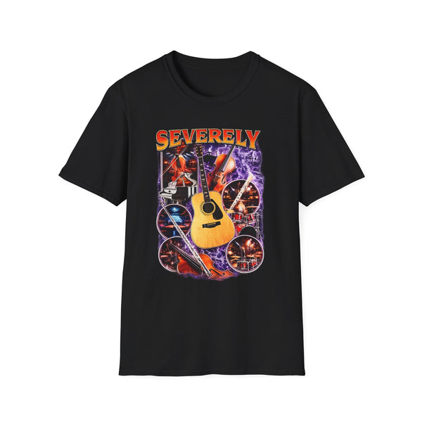 Severely Acoustic Streetwear Dark Humor Tee - Front View | INKHAUS