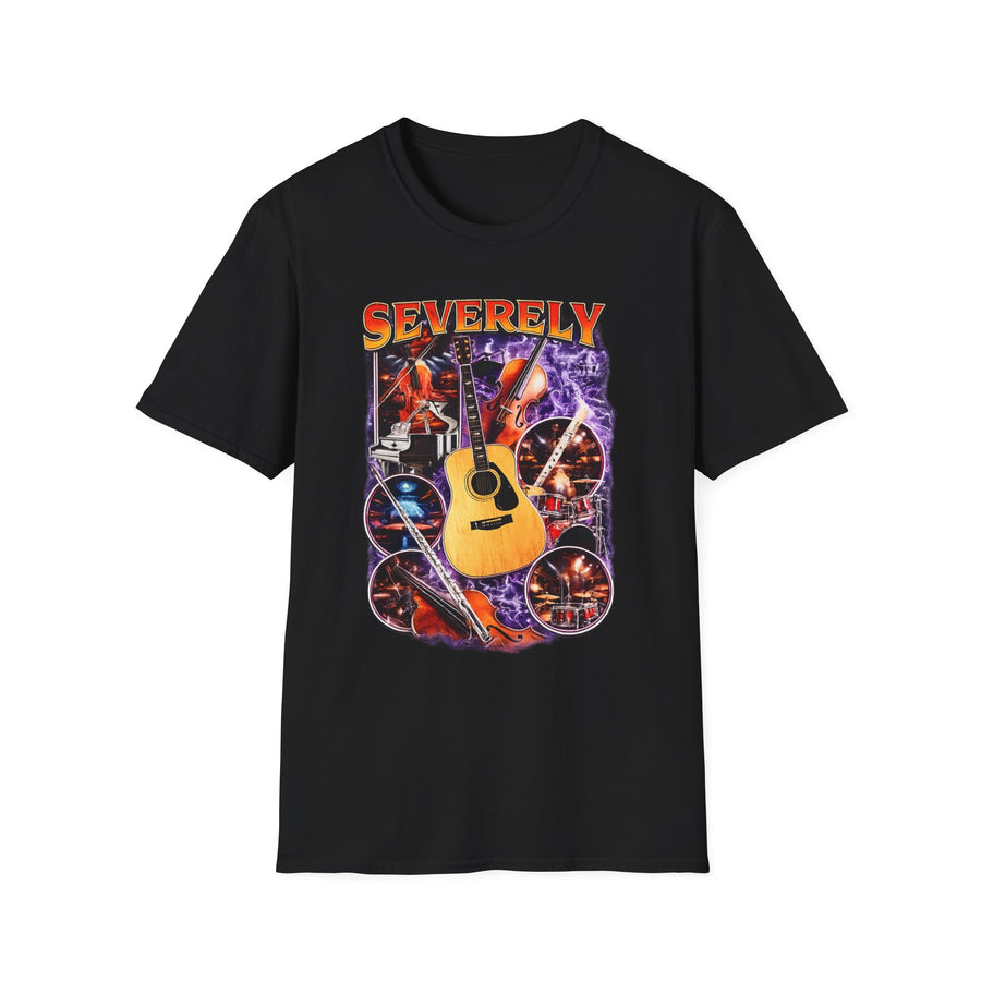 Severely Acoustic Streetwear Dark Humor Tee - Front View | INKHAUS