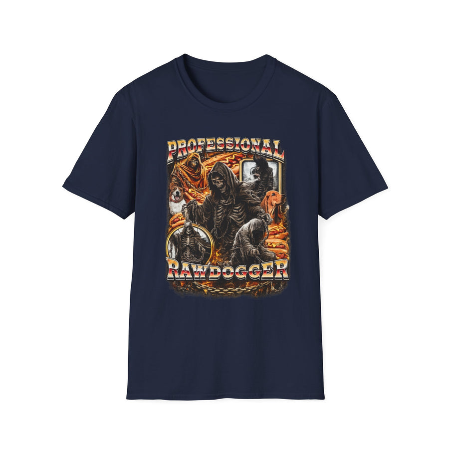 Professional Rawdogger Dark Humor Graphic Tee - Detail Shot | INKHAUS