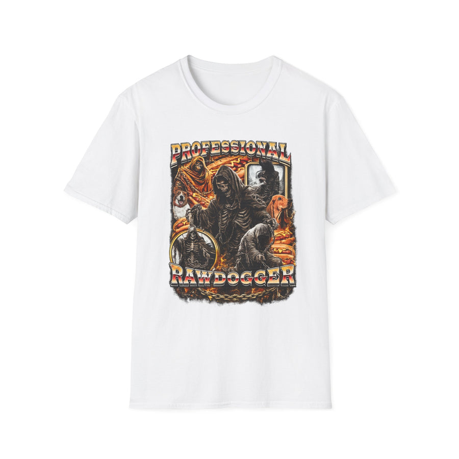 Professional Rawdogger Dark Humor Graphic Tee - Back View | INKHAUS