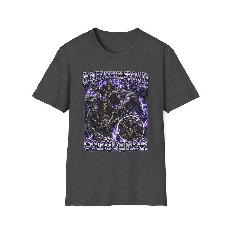Hemorrhoid Conqueror Funny Graphic Tee - Back - Alt Color | INKHAUS