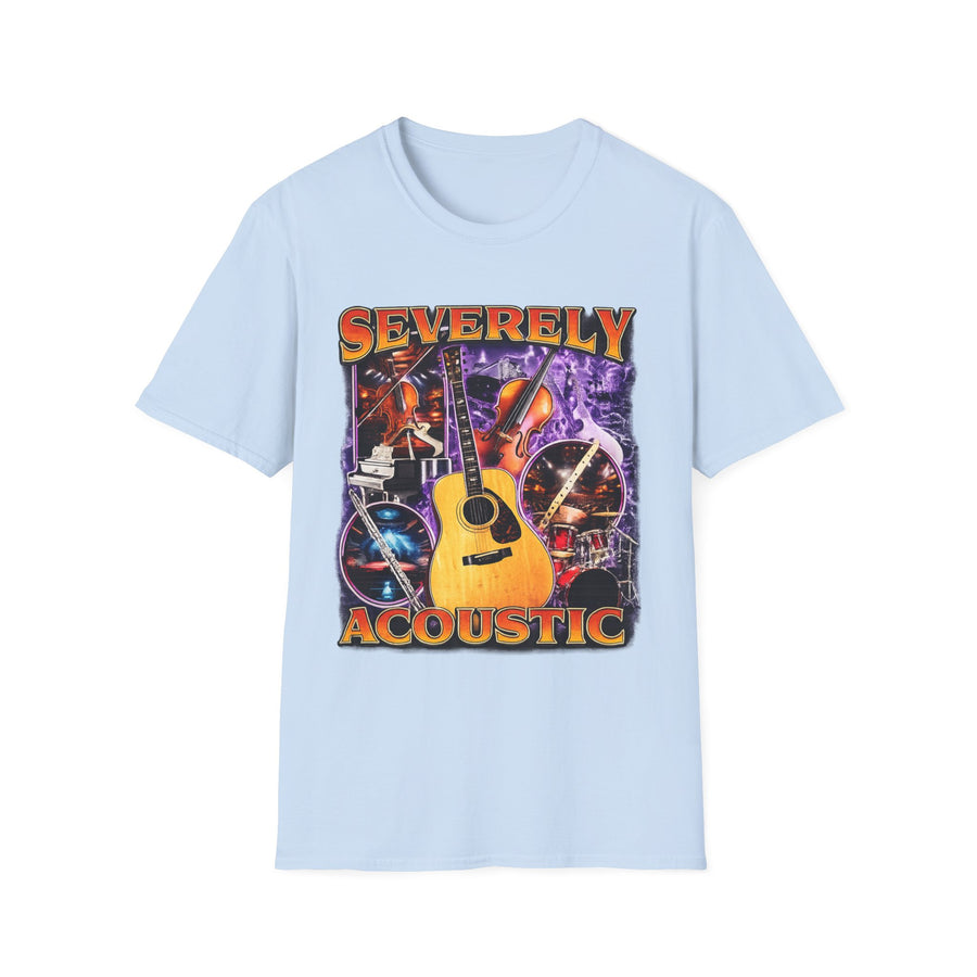 Severely Acoustic Original Dark Humor Graphic Tee - Lifestyle View | INKHAUS
