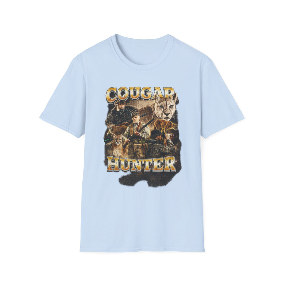 Cougar Hunter Dark Humor Oversized Tee - Lifestyle View | INKHAUS