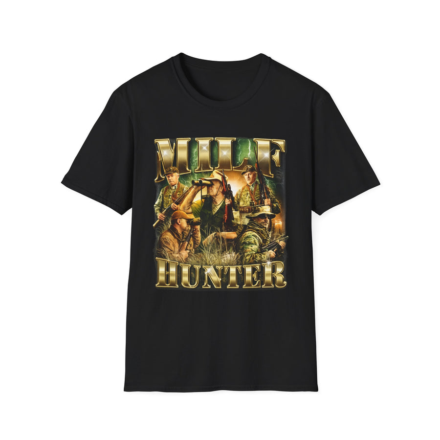 MILF Hunter Dark Humor Oversized Graphic Tee - Front View | INKHAUS
