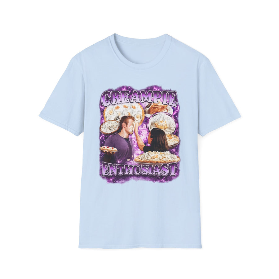 Creampie Enthusiast Retro Food Humor Tee - Lifestyle View | INKHAUS
