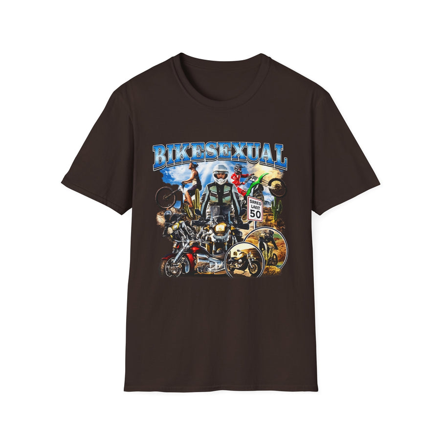 Bikesexual Funny Oversized Graphic Tee - Front - Alt Color | INKHAUS