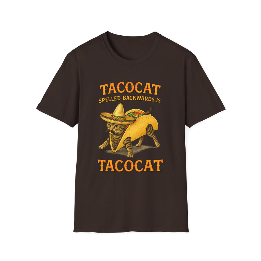 Tacocat Palindrome Funny Foodie Graphic Tee - Front - Alt Color | INKHAUS
