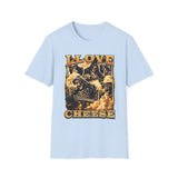 I Love Cheese Funny Foodie Graphic Tee - Lifestyle View | INKHAUS