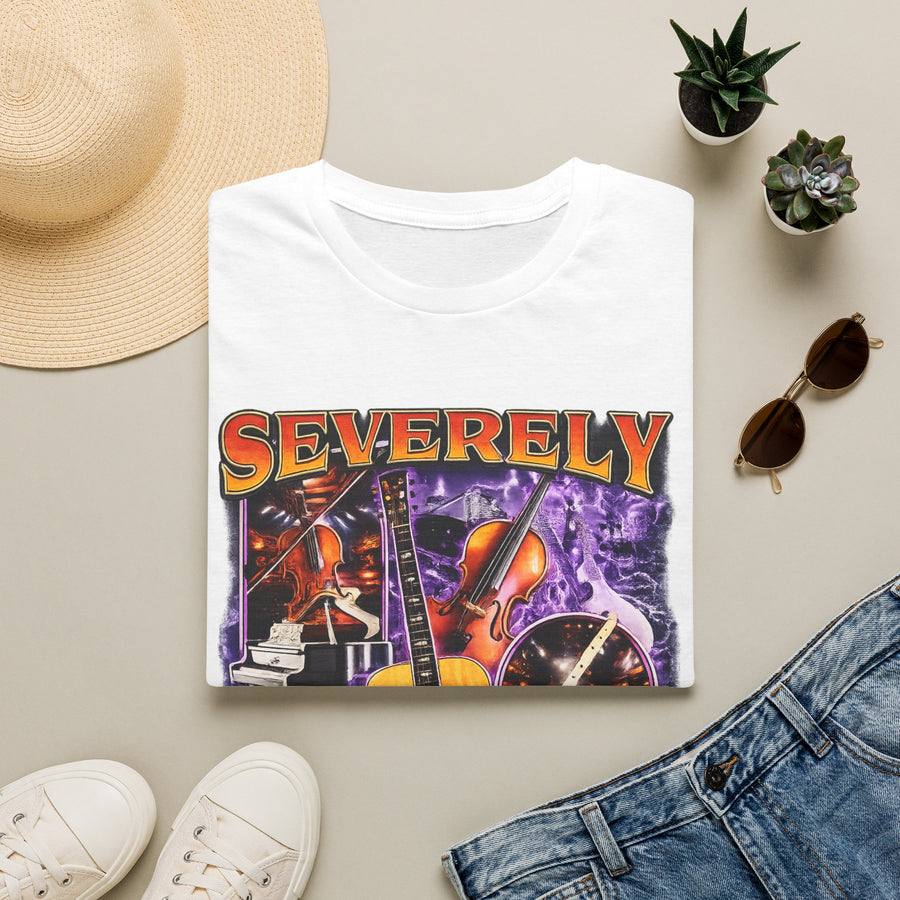 Severely Acoustic Original Dark Humor Graphic Tee - Front View | INKHAUS