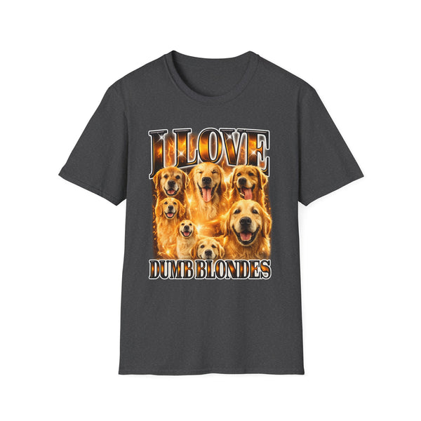 I Love Dumb Blondes Dark Humor Graphic Tee - Back View | INKHAUS