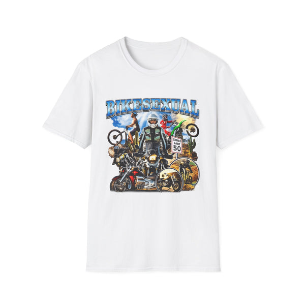 Bikesexual Funny Oversized Graphic Tee - Back View | INKHAUS