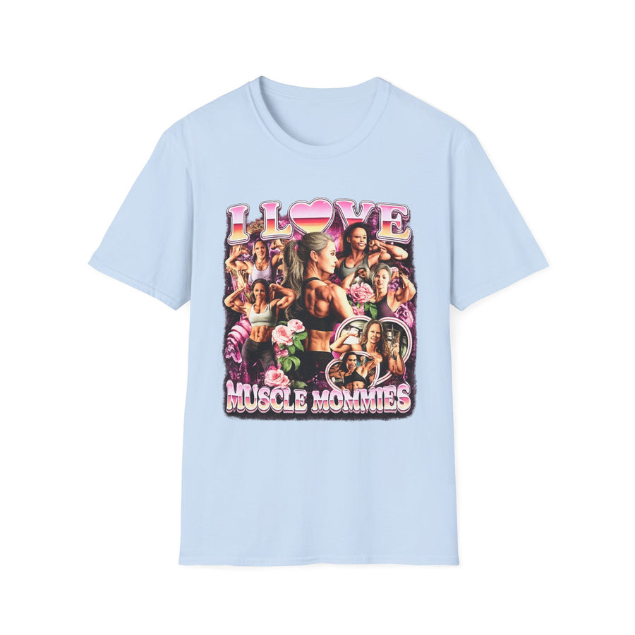 I Love Muscle Mommies Gym Humor Graphic Tee - Lifestyle View | INKHAUS