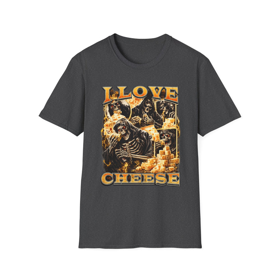 I Love Cheese Funny Foodie Graphic Tee - Back - Alt Color | INKHAUS
