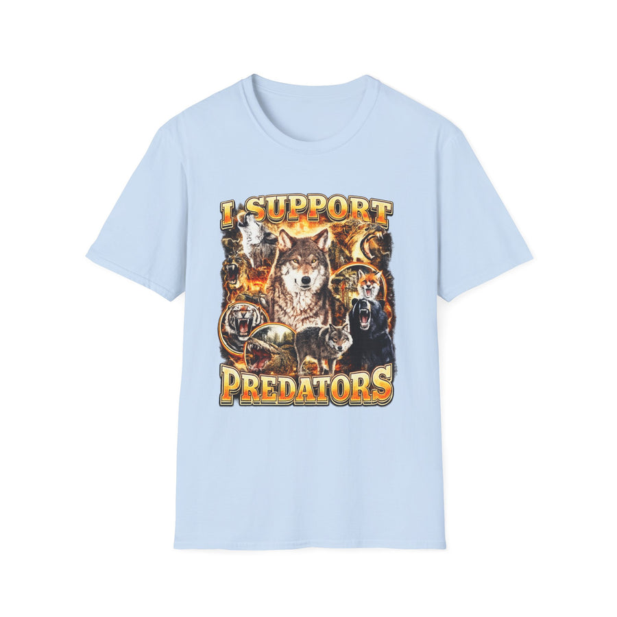 I Support Predators Wolf Funny Wildlife Tee - Lifestyle View | INKHAUS
