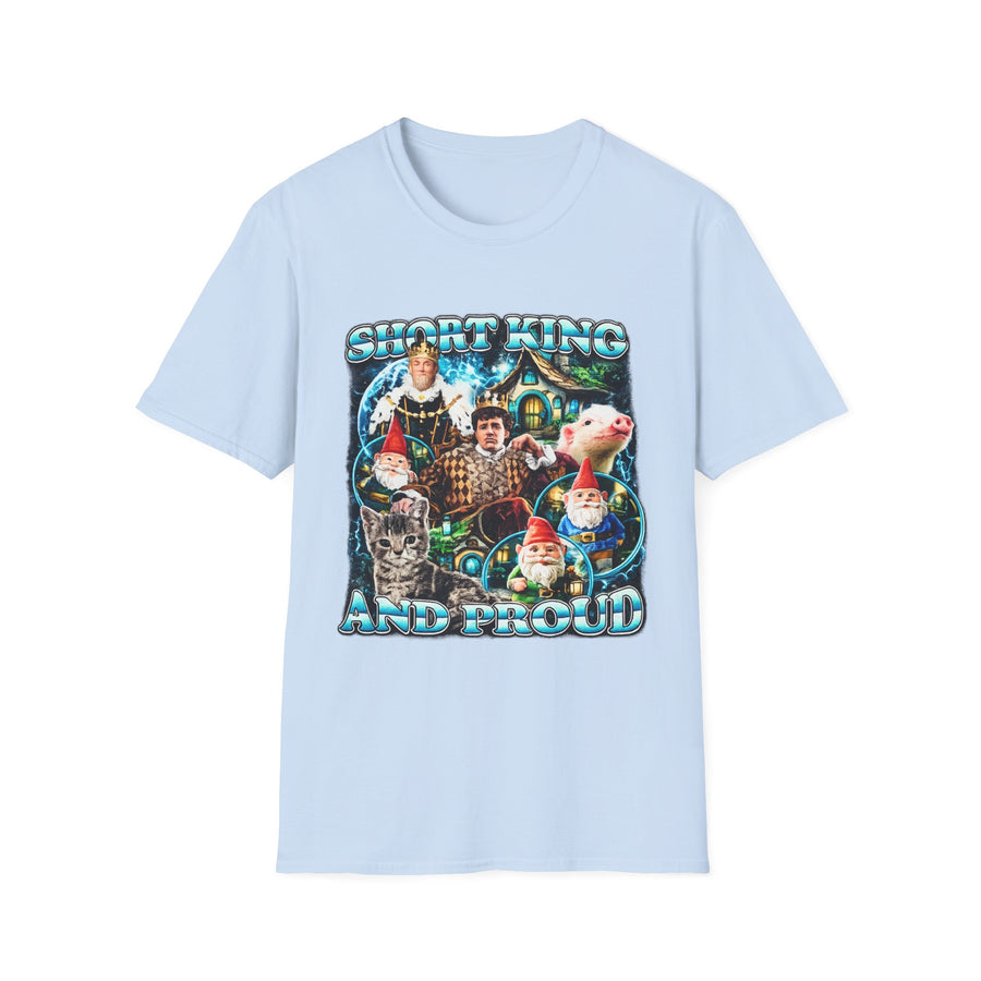 Short King and Proud Oversized Graphic Tee - Lifestyle View | INKHAUS