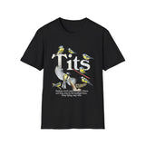 Tits Bird Funny Wildlife Graphic Tee - Front View | INKHAUS