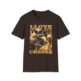 I Love Cheese Funny Foodie Graphic Tee - Front - Alt Color | INKHAUS