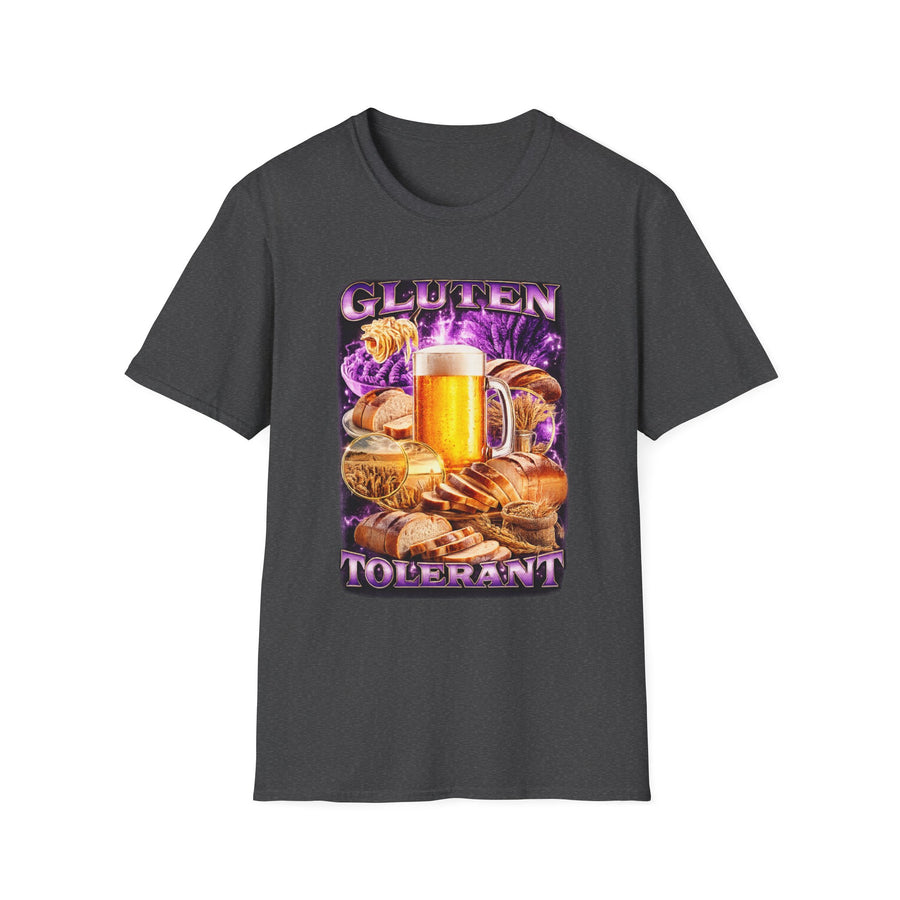 Gluten Tolerant Funny Foodie Graphic Tee - Back - Alt Color | INKHAUS