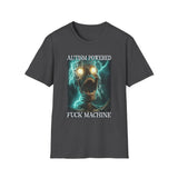 Autism Powered F*ck Machine Dark Humor Tee - Back - Alt Color | INKHAUS