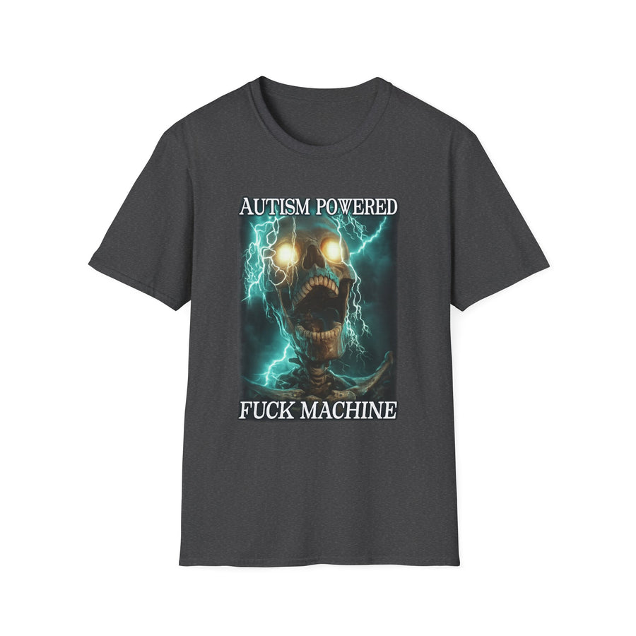 Autism Powered F*ck Machine Dark Humor Tee - Back - Alt Color | INKHAUS
