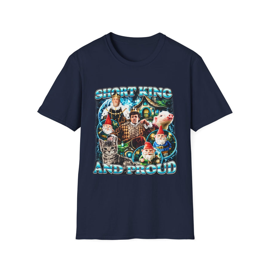 Short King and Proud Oversized Graphic Tee - Detail Shot | INKHAUS
