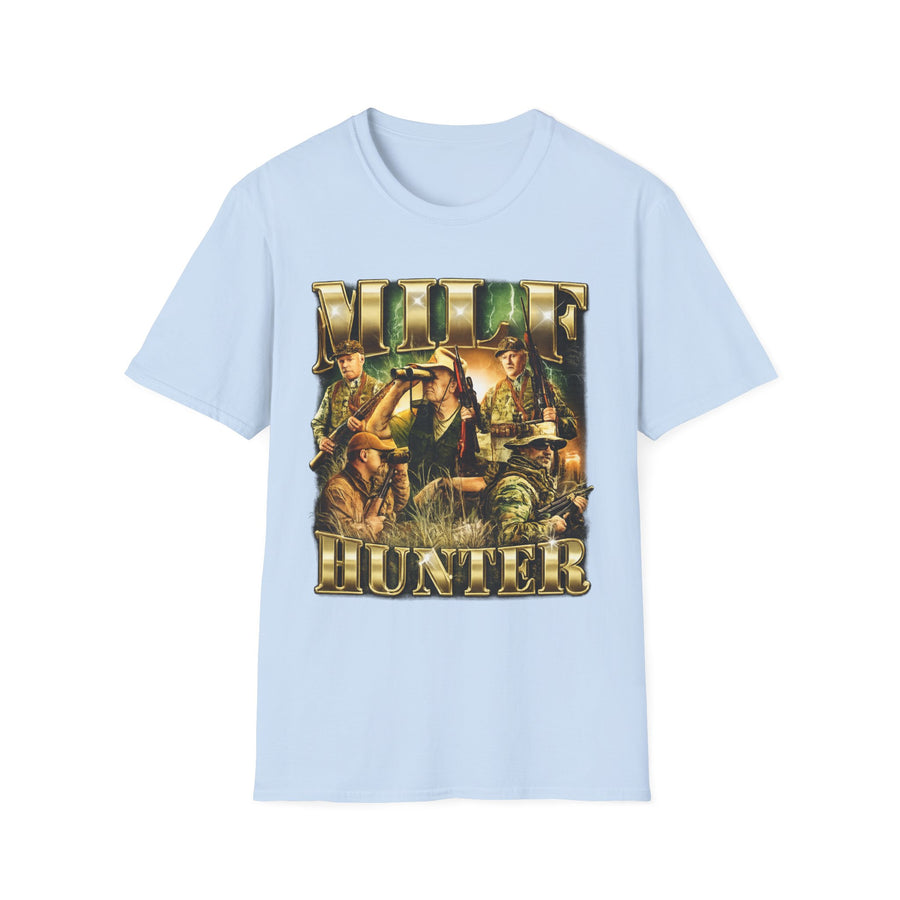 MILF Hunter Camo Dark Humor Graphic Tee - Detail Shot | INKHAUS