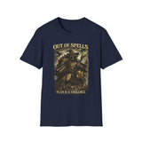 Out of Spells Fantasy Wizard Graphic Tee - Detail Shot | INKHAUS