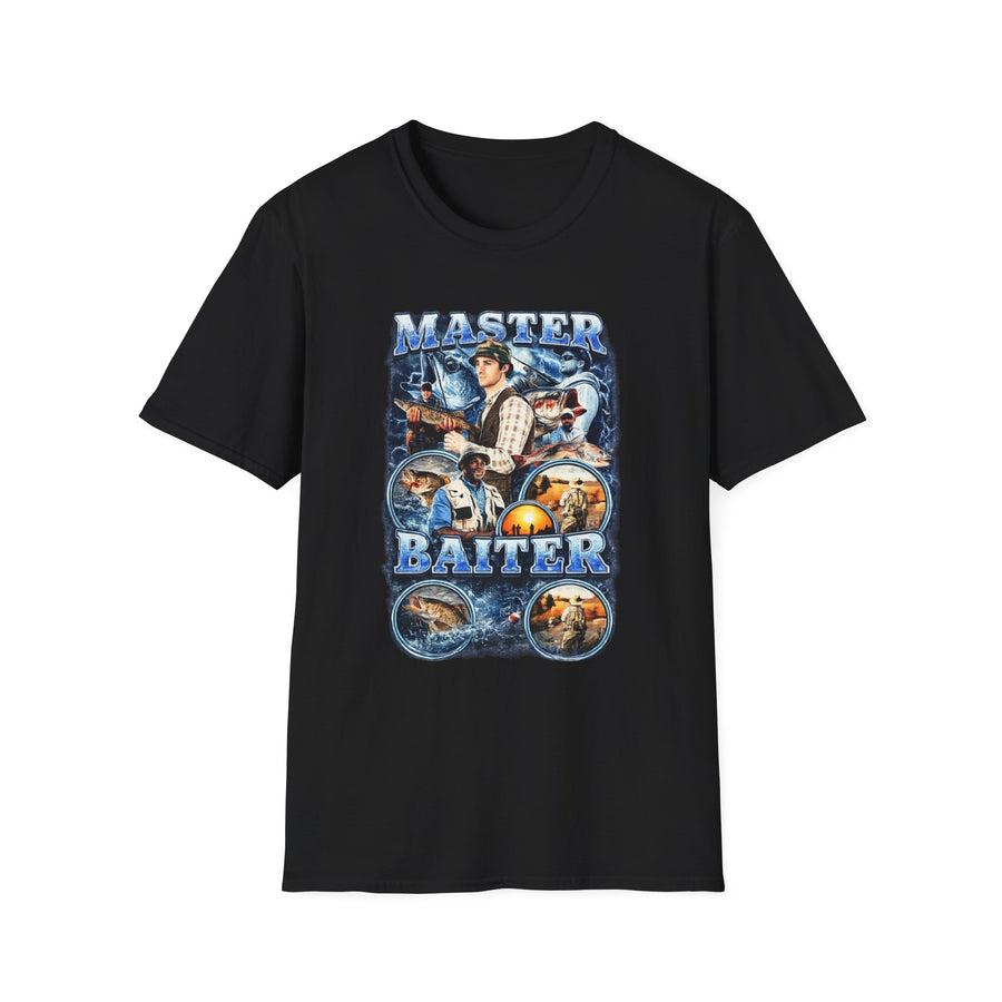 Master Baiter Fishing Dark Humor Graphic Tee - Front View | INKHAUS
