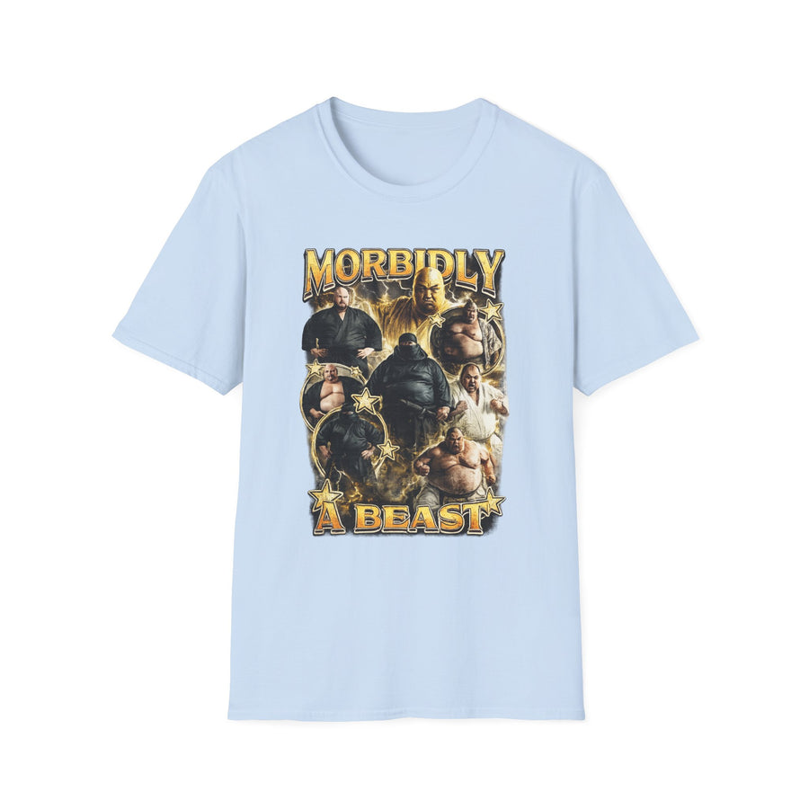 Morbidly a Beast Dark Humor Graphic Tee - Lifestyle View | INKHAUS