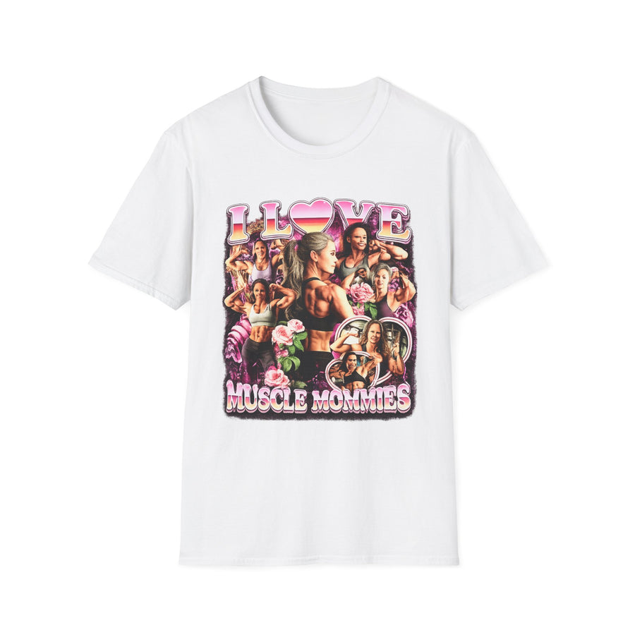 I Love Muscle Mommies Gym Humor Graphic Tee - Back View | INKHAUS