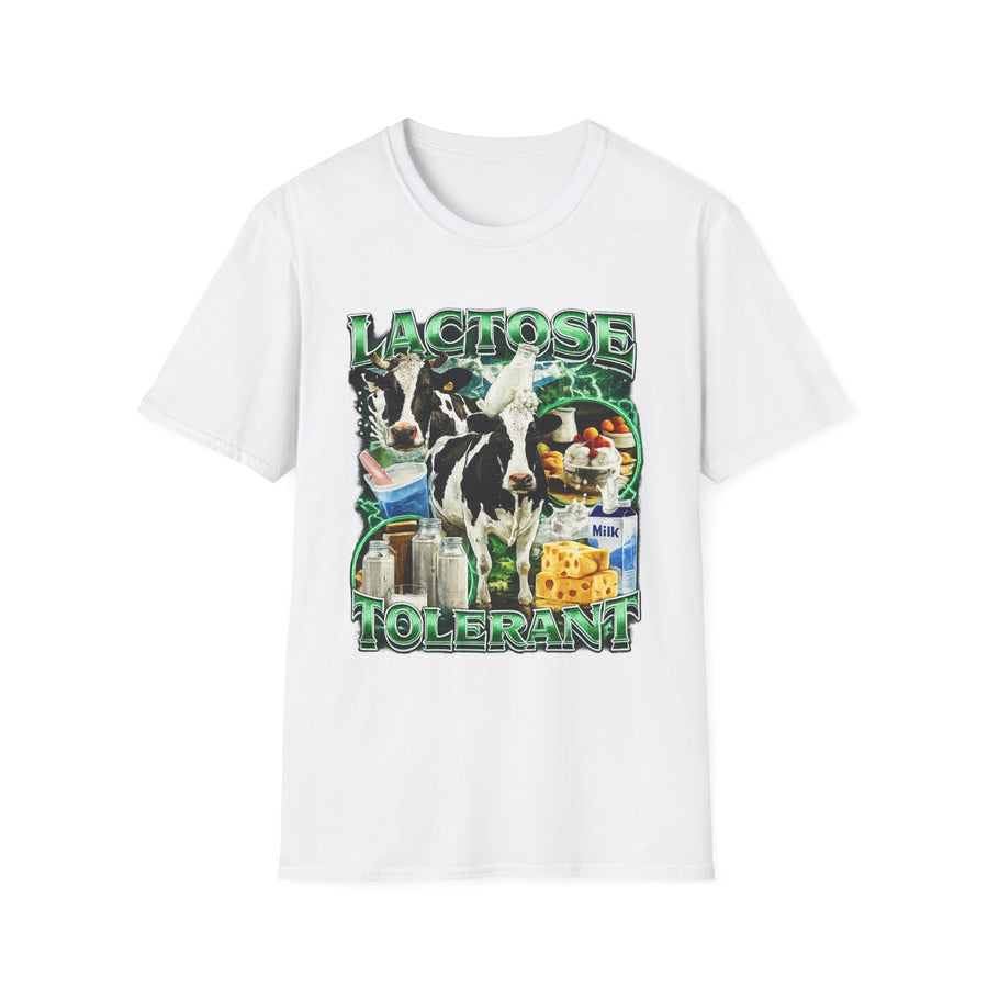 Lactose Tolerant Funny Food Graphic Tee - Back View | INKHAUS