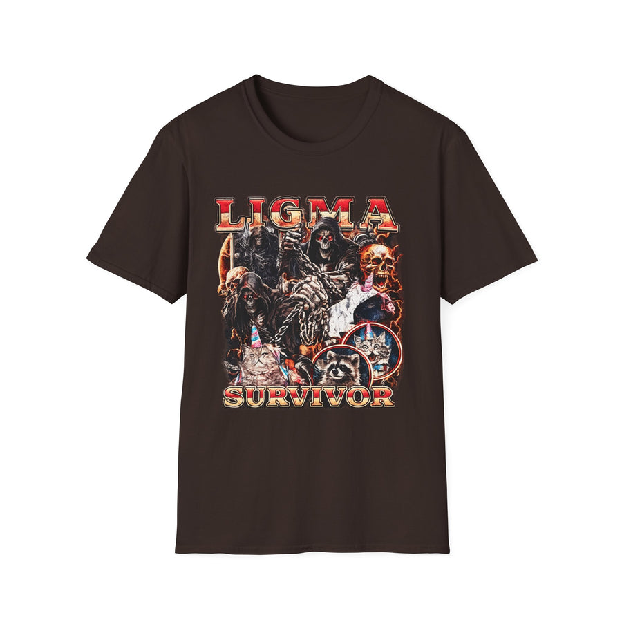 Ligma Survivor Internet Meme Graphic Tee - Front - Alt Color | INKHAUS