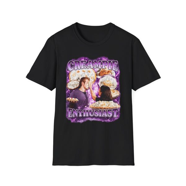 Creampie Enthusiast Retro Food Humor Tee - Front View | INKHAUS