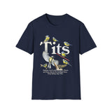 Tits Bird Funny Wildlife Graphic Tee - Detail Shot | INKHAUS