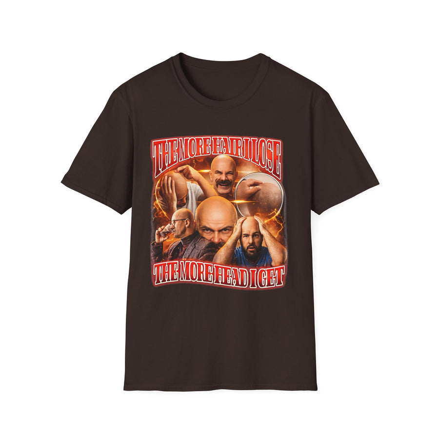 More Head as I Lose Hair Dark Humor Tee - Front - Alt Color | INKHAUS