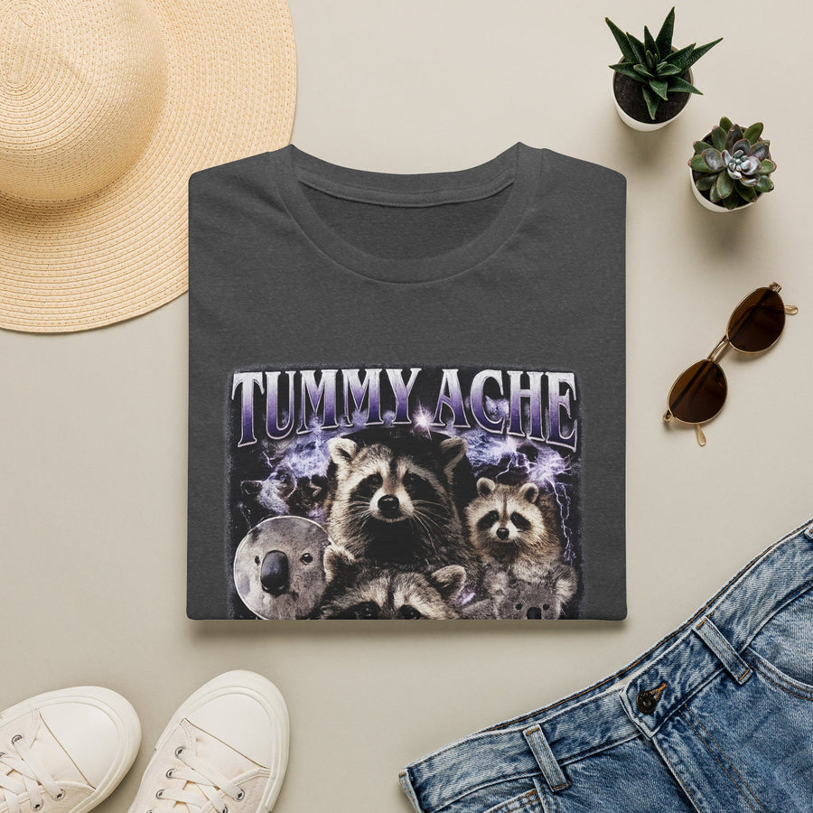 Tummy Ache Survivor Dark Humor Graphic Tee - Back - Alt Color | INKHAUS