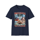Professional Tax Evader Dark Humor Graphic Tee - Detail Shot | INKHAUS