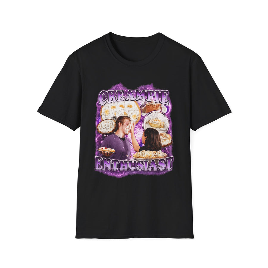 Creampie Enthusiast Funny Food Graphic Tee - Front View | INKHAUS