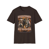 Registered Sex Defender Dark Humor Graphic Tee - Front - Alt Color | INKHAUS