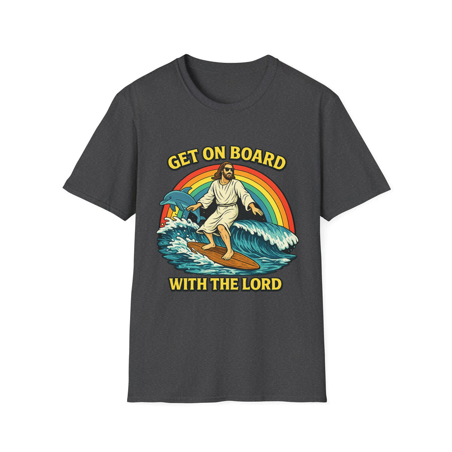 Get on Board with the Lord Funny Graphic Tee - Back - Alt Color | INKHAUS