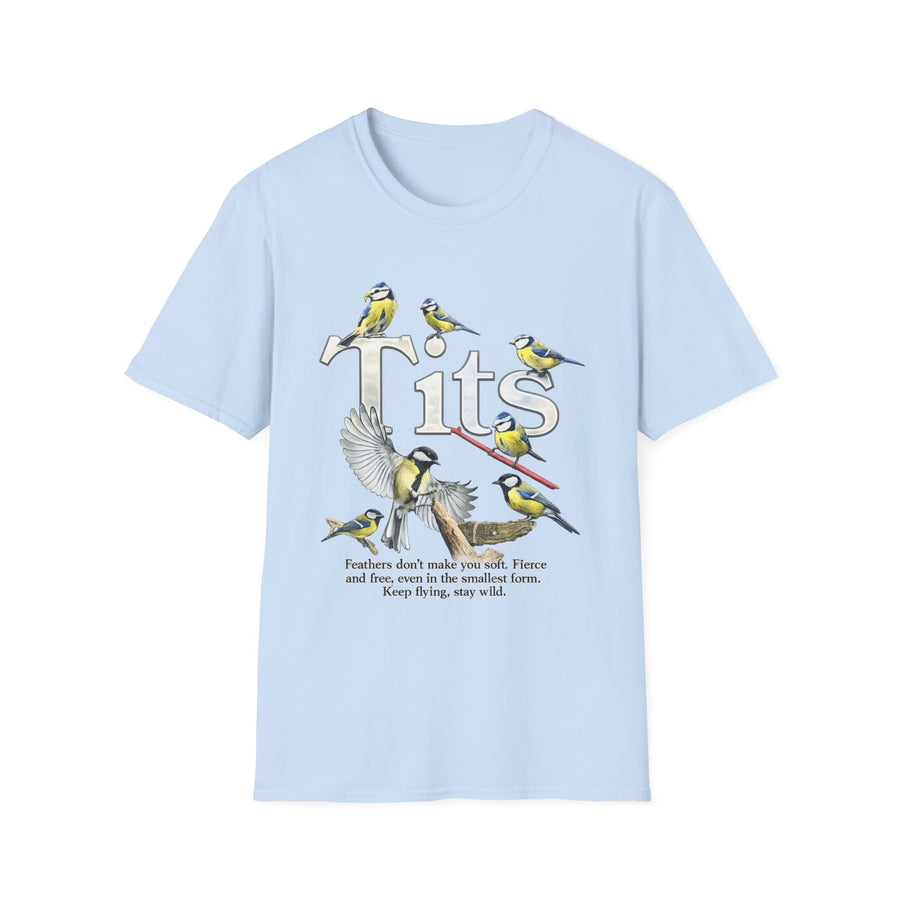 Tits Bird Funny Wildlife Graphic Tee - Lifestyle View | INKHAUS