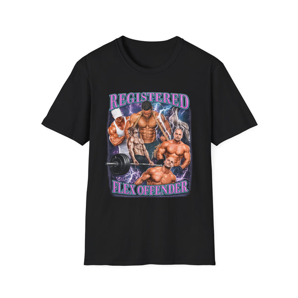Registered Flex Offender Gym Graphic Tee - Front View | INKHAUS
