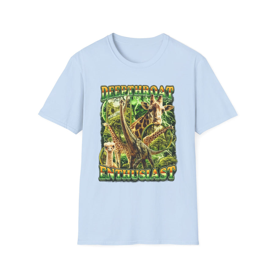 Deepthroat Enthusiast Dark Humor Graphic Tee - Lifestyle View | INKHAUS