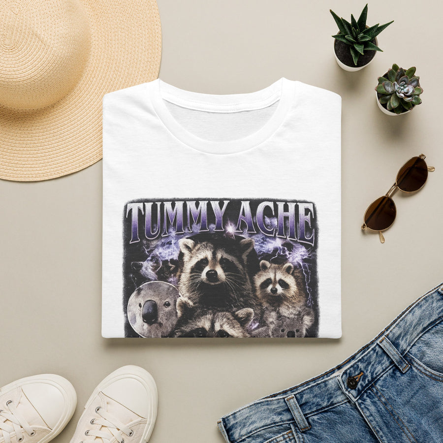 Tummy Ache Survivor Dark Humor Graphic Tee - Back View | INKHAUS
